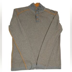 Sundance Men’s Highland Mustard Gray Mock Neck Pullover Sweater Large